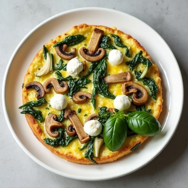 Garlic-Herb Mushroom and Spinach Egg White Frittata