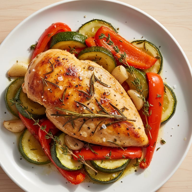 Herb-Roasted Chicken with Roasted Vegetables