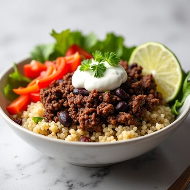 Seasoned Ground Beef Bowl with Special Sauce