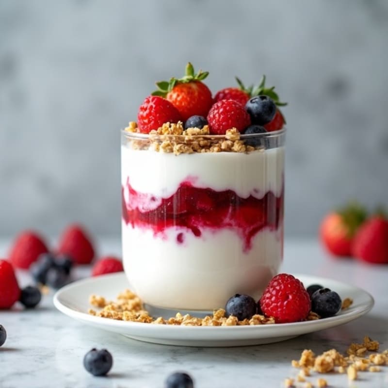Greek Yogurt Protein Parfait with Mixed Berries