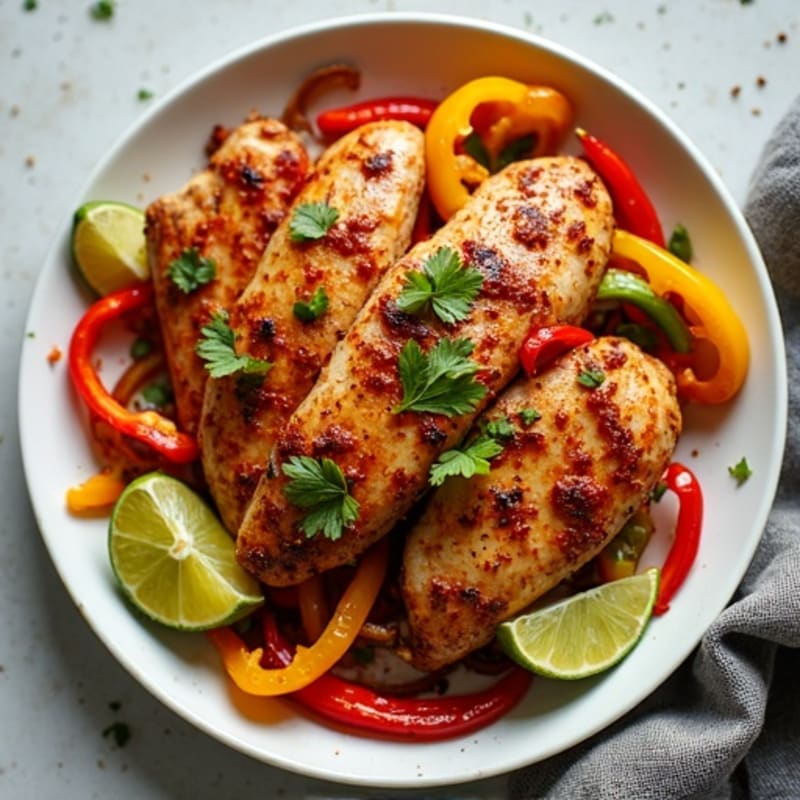 Sheet Pan Lime-Garlic Chicken Fajitas