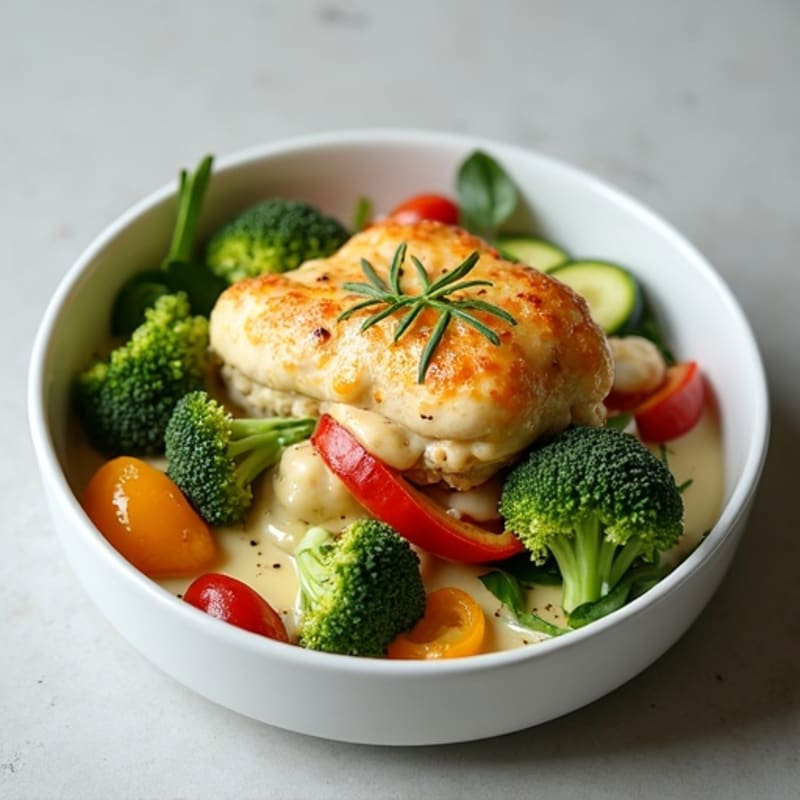 Healthy Creamy Chicken and Vegetable Bake