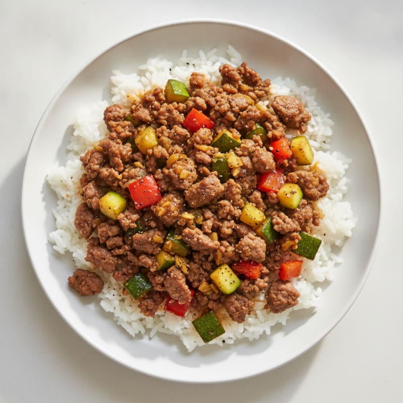 Savory Ground Beef and Jasmine Rice Bowl