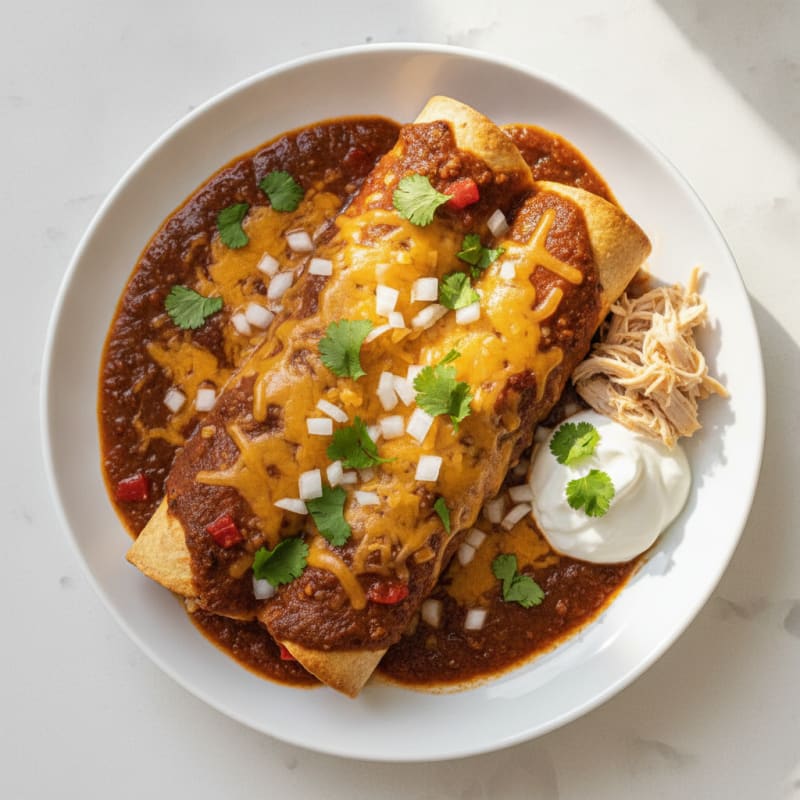 Chicken Enchiladas with Ancho Chili Sauce
