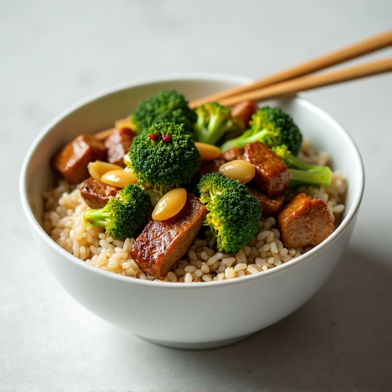 Ginger-Garlic Beef and Broccoli Rice Bowl