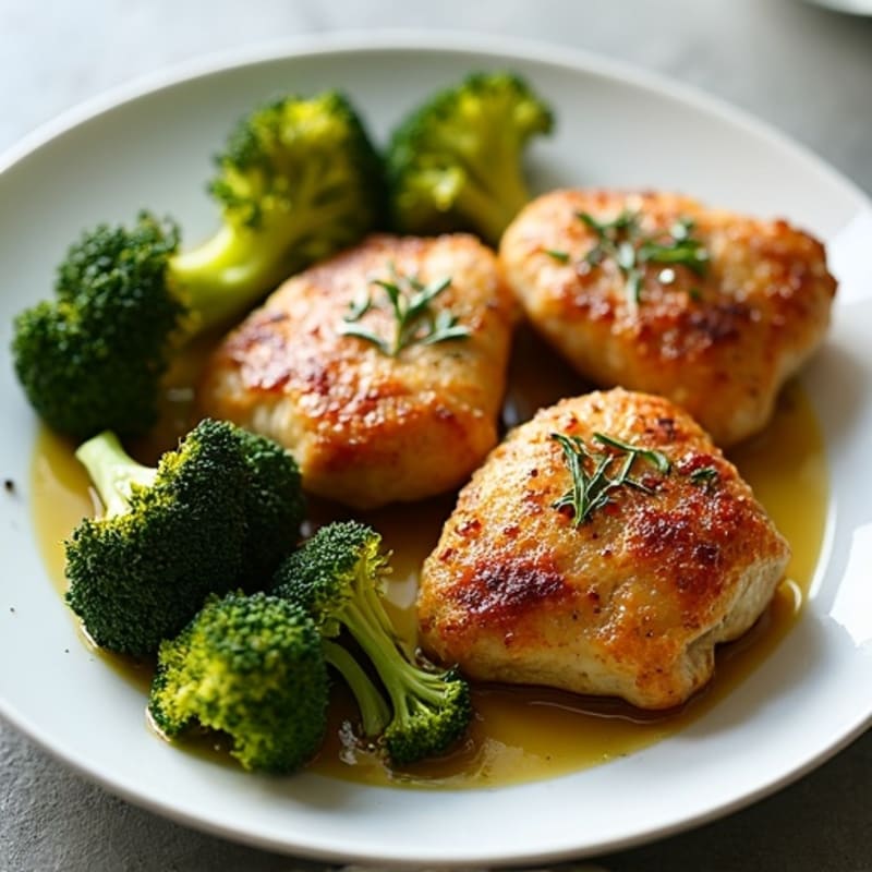 Crispy Lemon-Herb Chicken Thighs with Roasted Broccoli