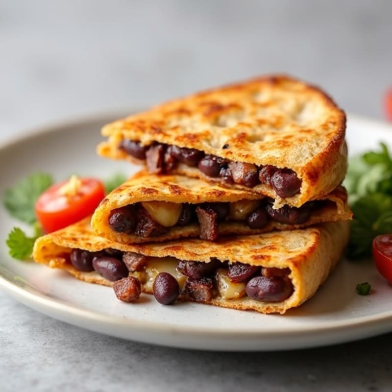 Crispy Lean Steak and Black Bean Quesadillas
