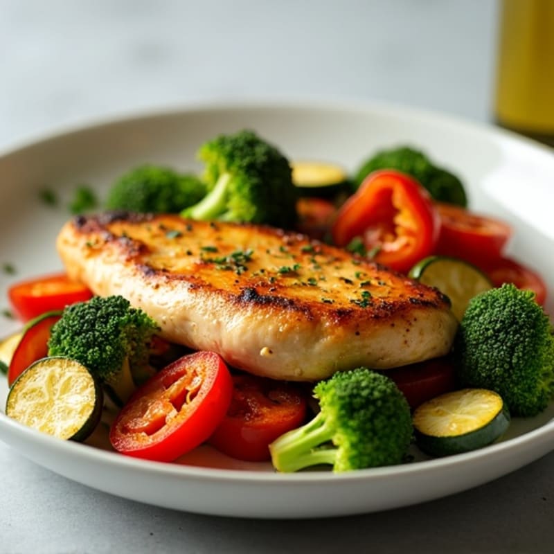Pan-Seared Herb Chicken with Roasted Vegetables