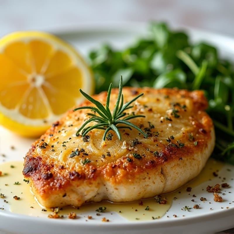 Herb-Crusted Lemon Garlic Pan Seared Chicken