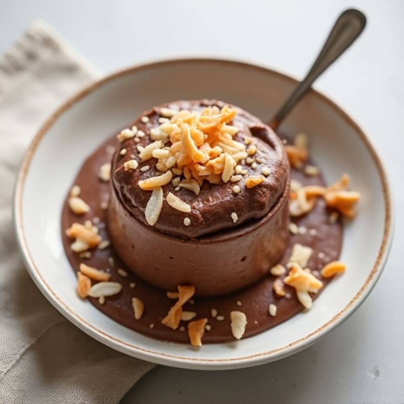 Silky Chocolate Protein Pudding with Toasted Coconut