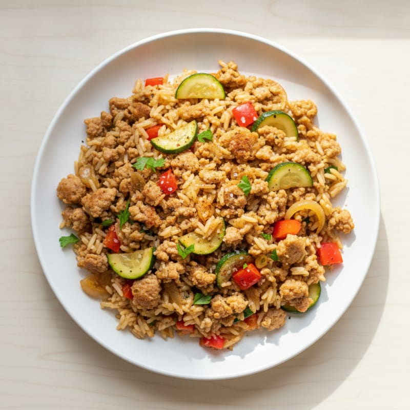 Savory Ground Turkey and Rice Skillet