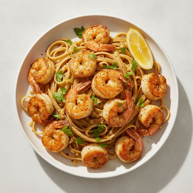 Garlic Butter Shrimp Scampi with Linguine