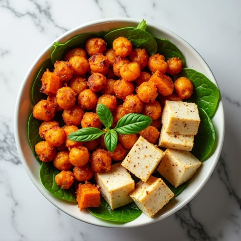 Crispy Spiced Chickpea Power Bowl with Roasted Sweet Potatoes
