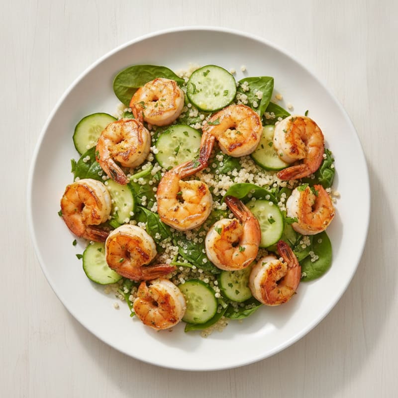 Grilled Shrimp and Quinoa Salad with Lemon Vinaigrette