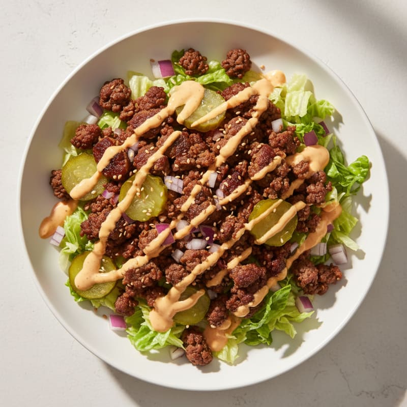 Crispy Ground Beef Big Mac Bowl