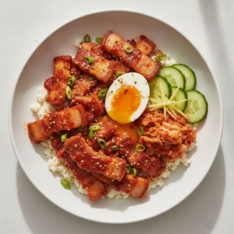 Spicy Gochujang Pork Belly Bowl