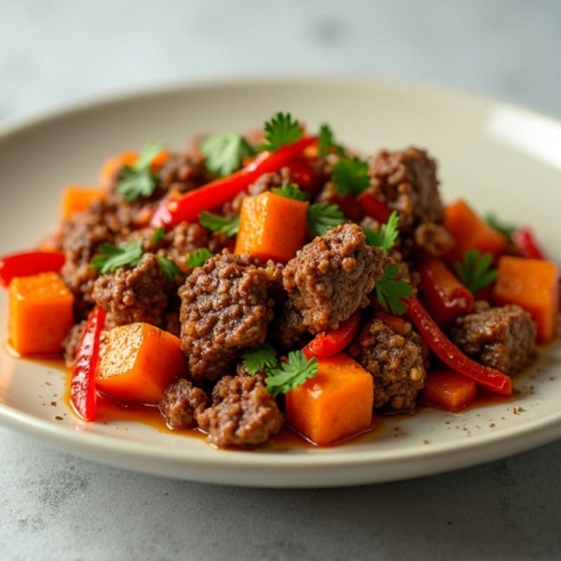 Hearty Ground Beef and Sweet Potato Hash