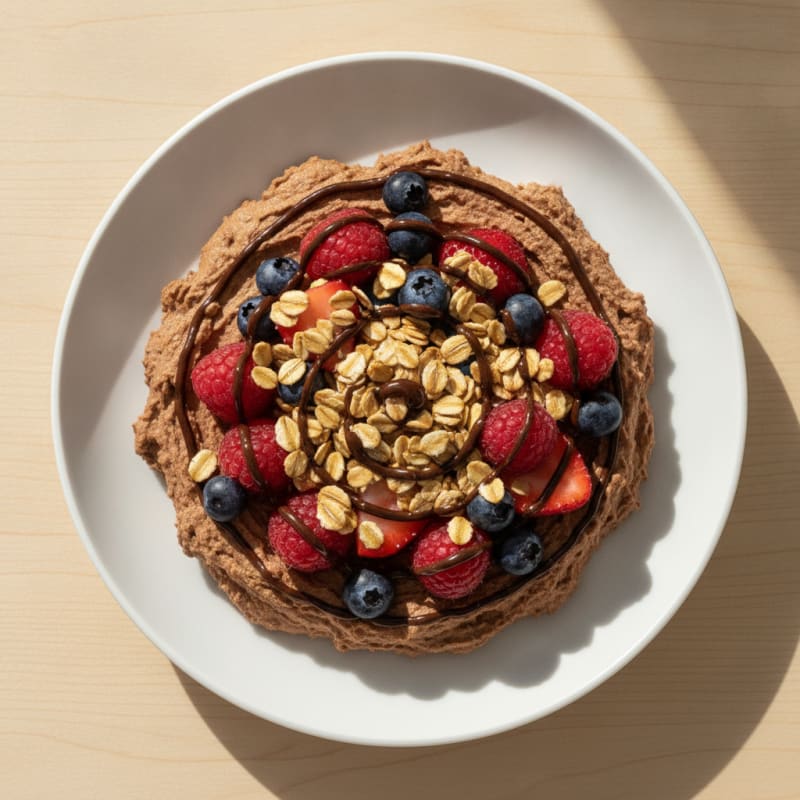 Protein Cottage Cheese Chocolate Mousse with Mixed Berries