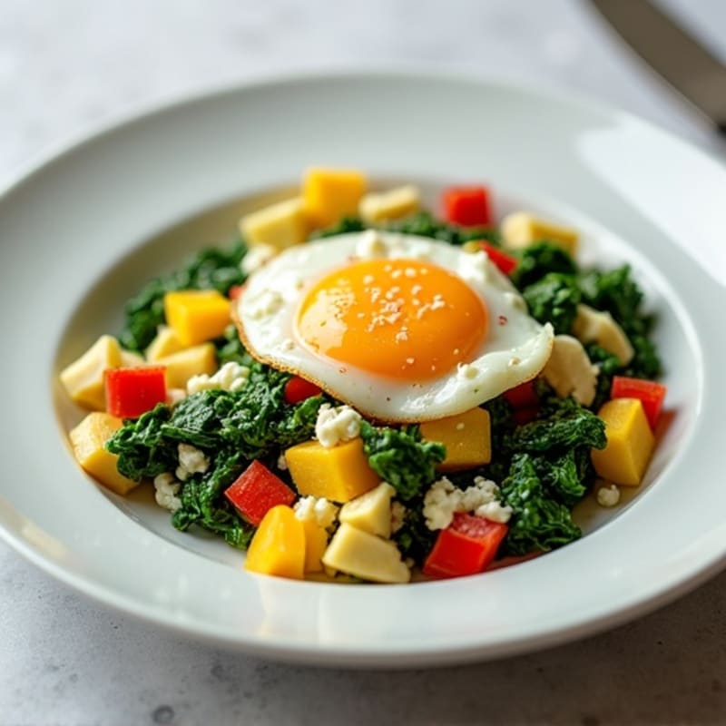 Protein-Packed Spinach and Feta Egg White Scramble