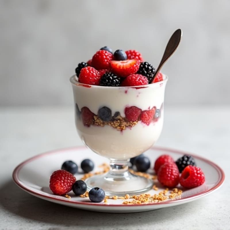 Greek Yogurt Protein Parfait with Mixed Berries