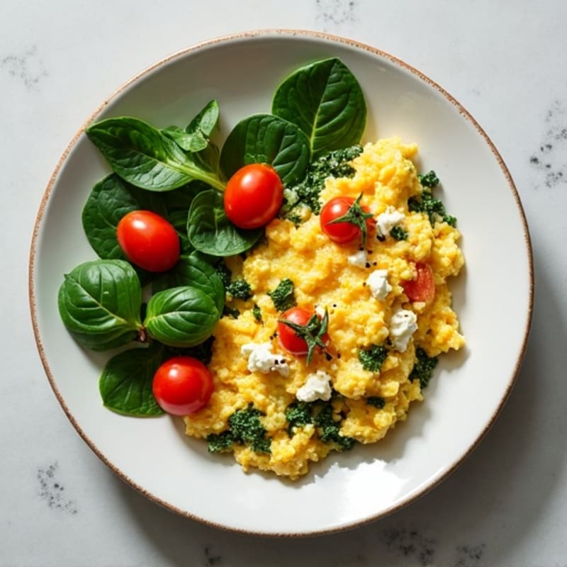 Protein-Packed Spinach and Feta Egg White Scramble