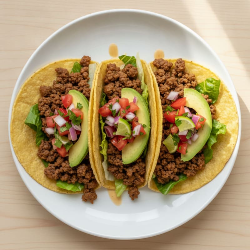 Ground Beef Tacos with Pico de Gallo