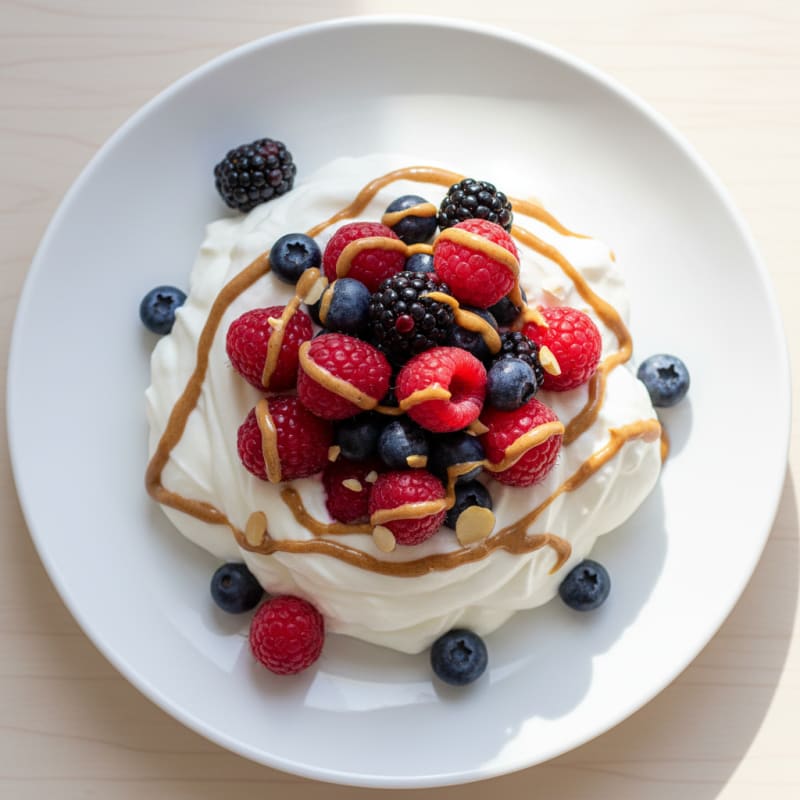 Greek Yogurt Protein Mousse with Mixed Berries