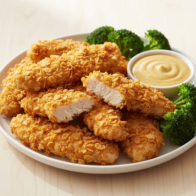 Cornflake-Crusted Chicken Strips with Honey Mustard