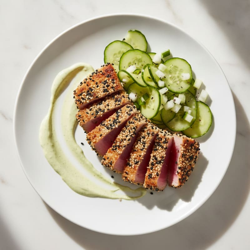 Pan-Seared Ahi Tuna with Wasabi Mayonnaise