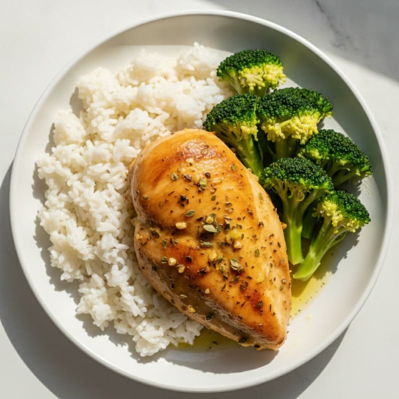 Lemon-Herb Roasted Chicken with Fluffy Rice