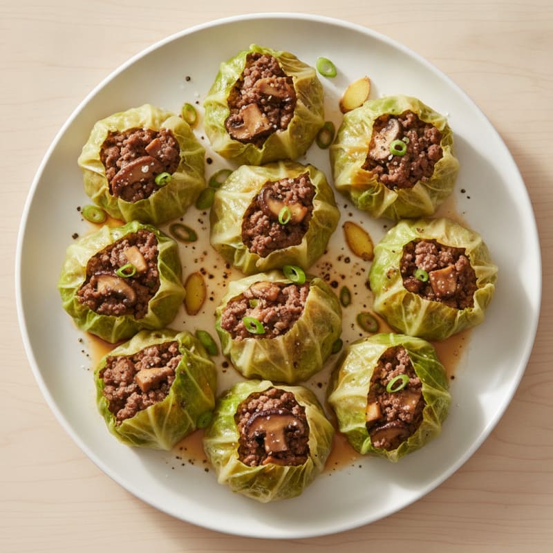 Beef and Vegetable Cabbage Dumplings