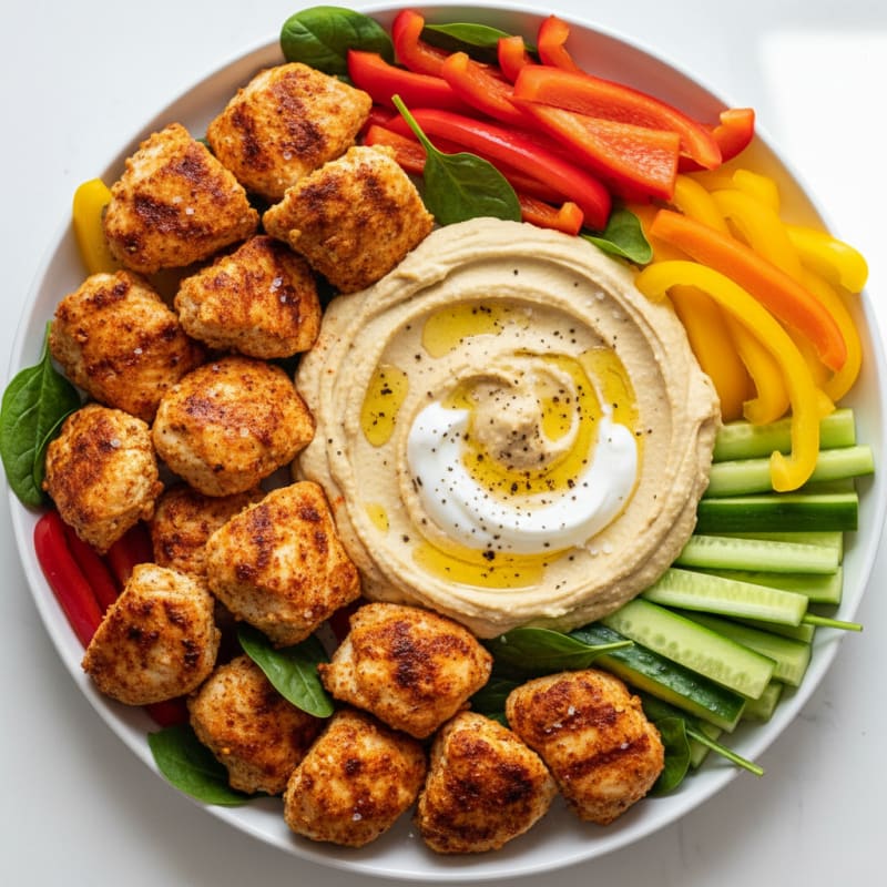 Vibrant Veggie Snack Bites with Hummus