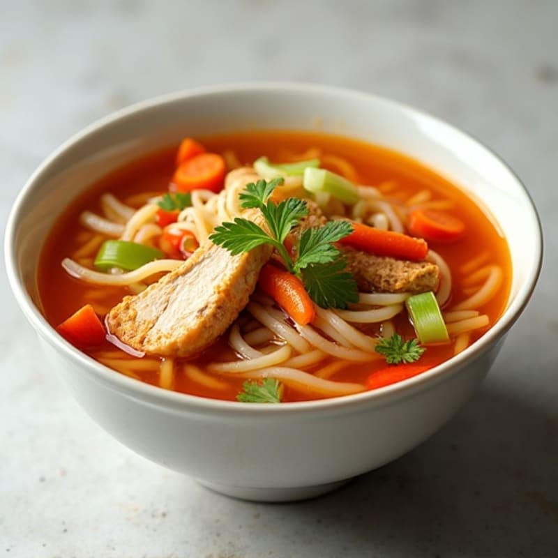 Spicy Sriracha Chicken Noodle Soup
