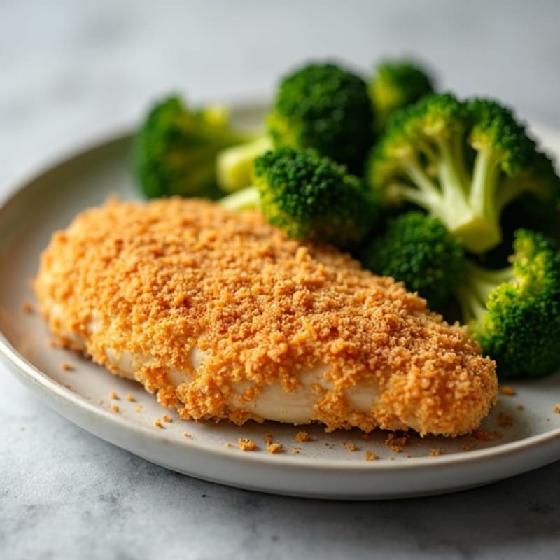 Crispy Buttermilk Baked Chicken with Roasted Broccoli