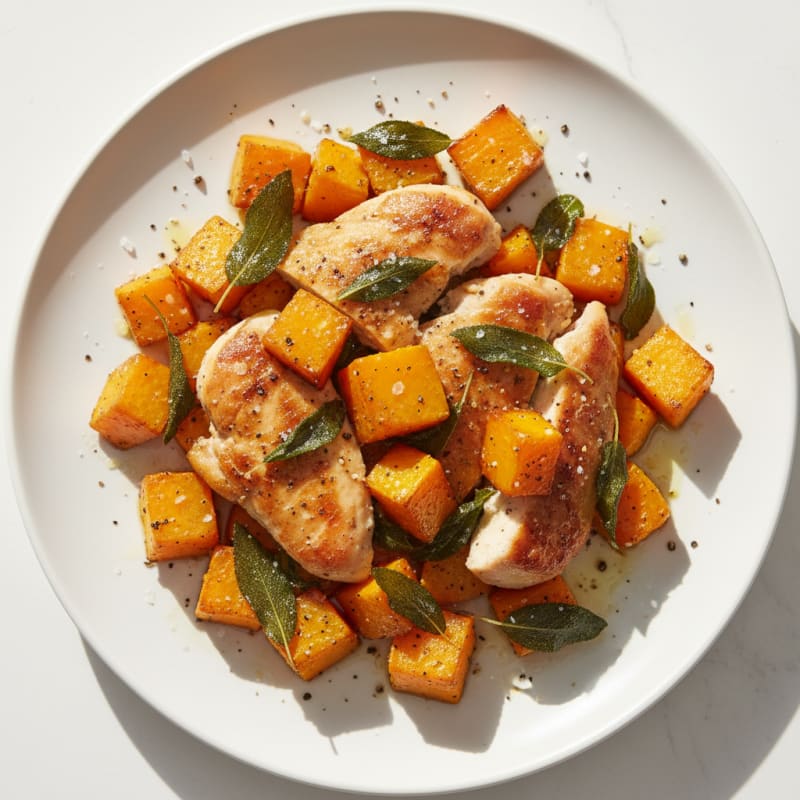 Roasted Butternut Squash and Sage Chicken