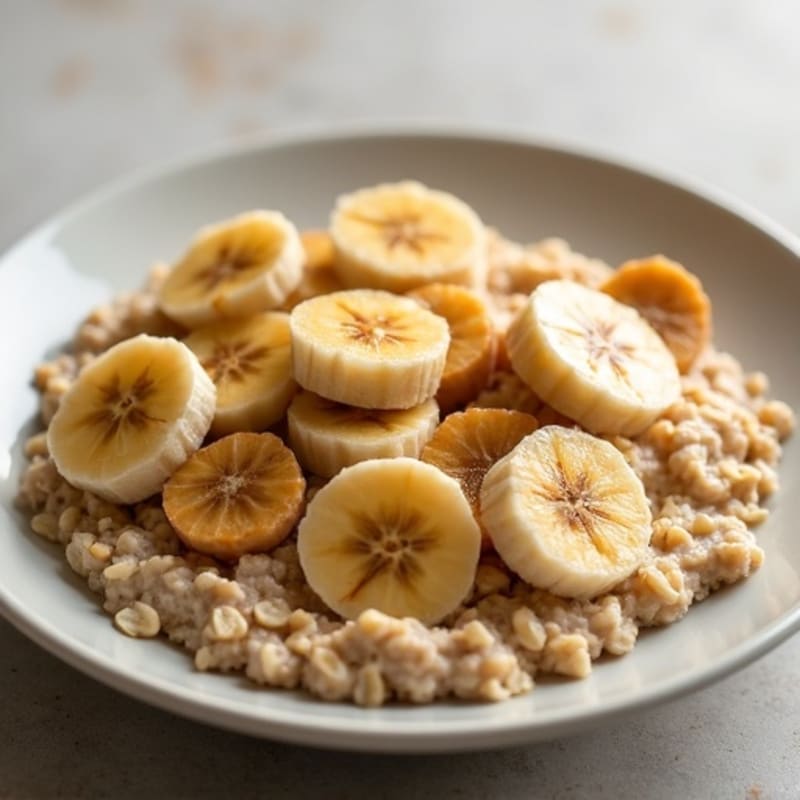 Creamy Caramelized Banana Protein Oatmeal