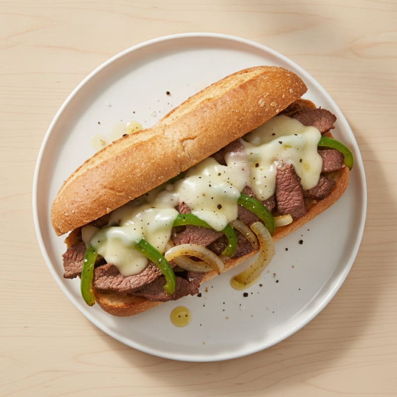 Classic Philly Cheesesteak Sandwich