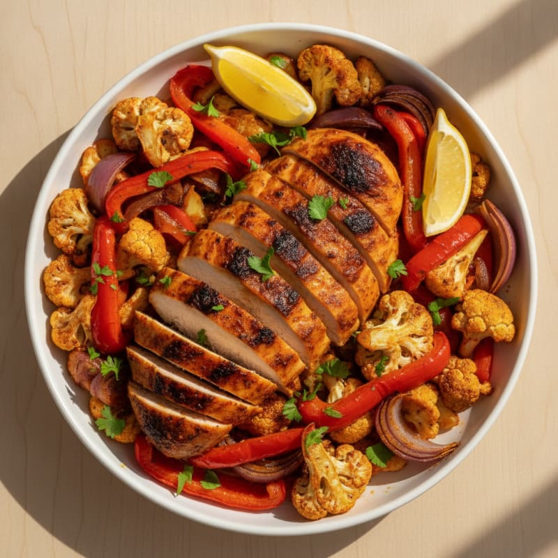 Spicy Harissa Chicken with Roasted Vegetables