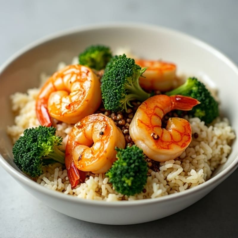 Seared Shrimp and Broccoli Stir Fry with Jasmine Rice
