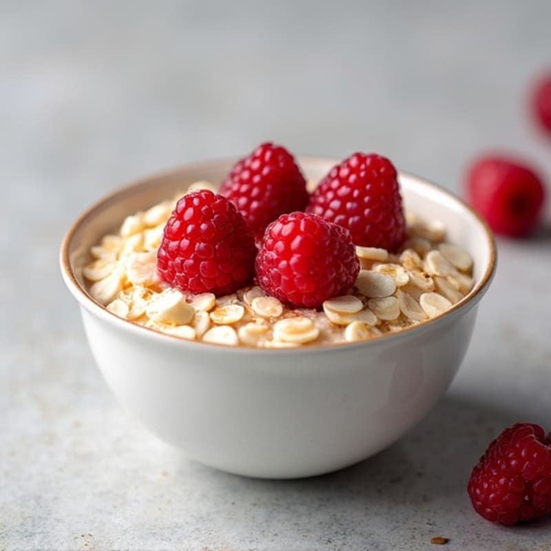 Creamy Overnight Oats with Raspberries and Egg Whites