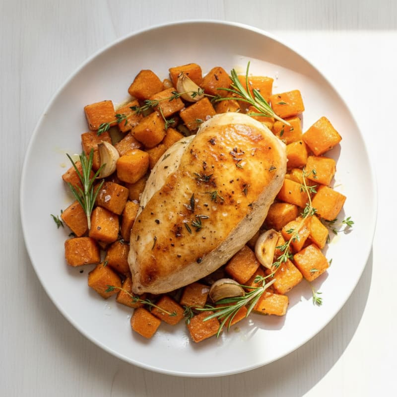 Garlic Herb Roasted Chicken with Root Vegetables