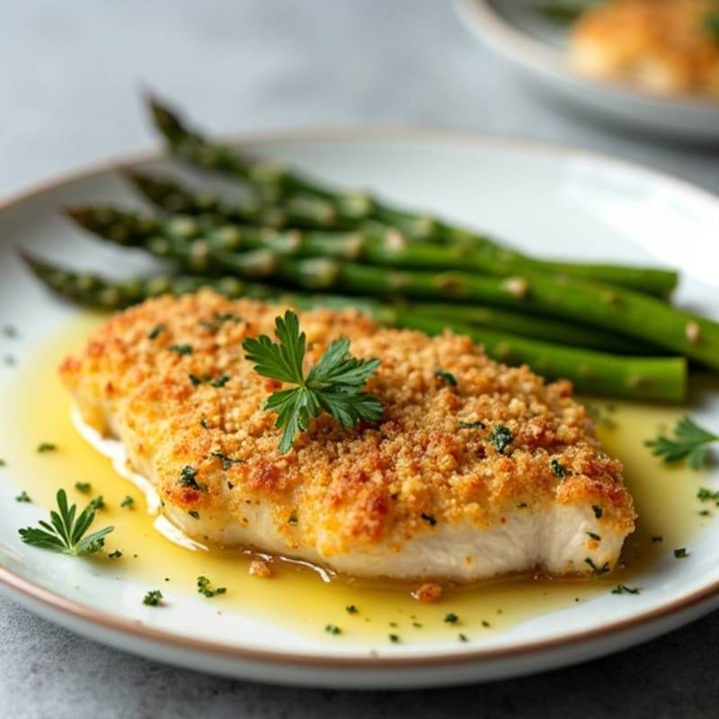 Crispy Lemon Herb Chicken with Roasted Asparagus