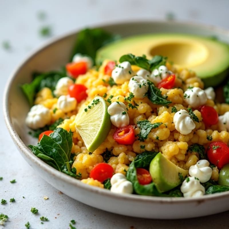 Egg White and Cottage Cheese Veggie Scramble