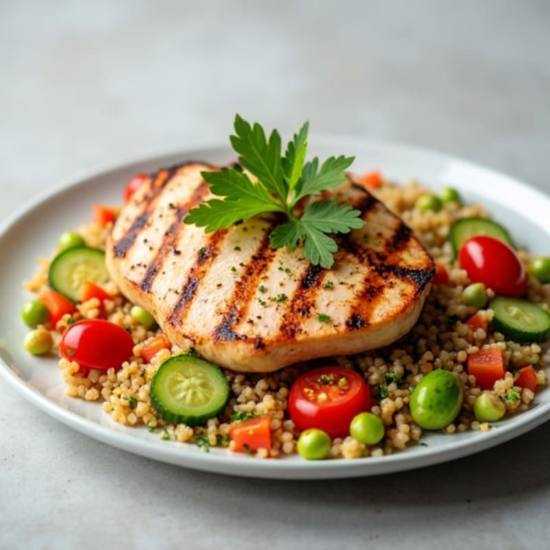 Grilled Turkey Breast with Crunchy Quinoa Salad