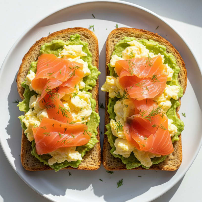 Egg and Avocado Gluten-Free Toast with Smoked Salmon