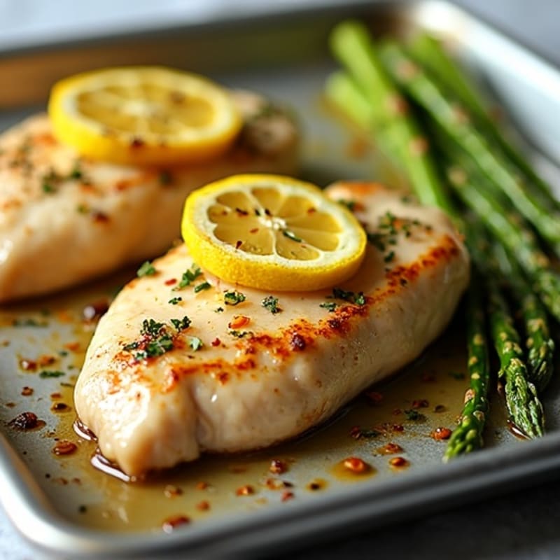 Sheet Pan Lemon Garlic Chicken and Roasted Asparagus