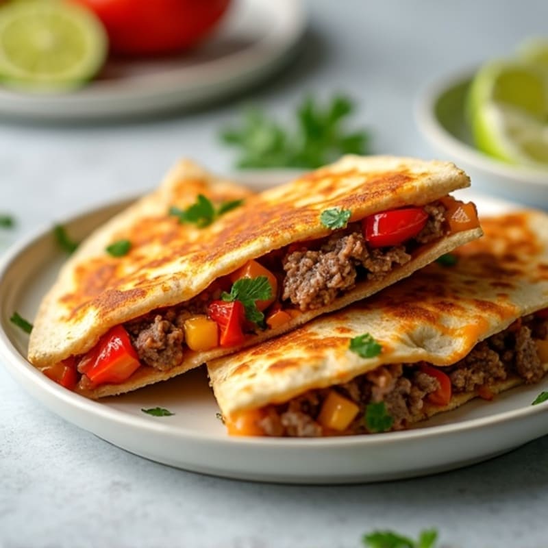 Spicy Lime Steak Quesadillas with Bell Peppers