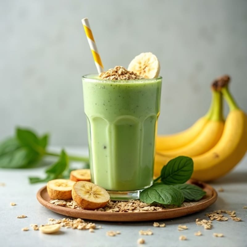 Whey Protein Shake with Spinach, Banana, and Oats