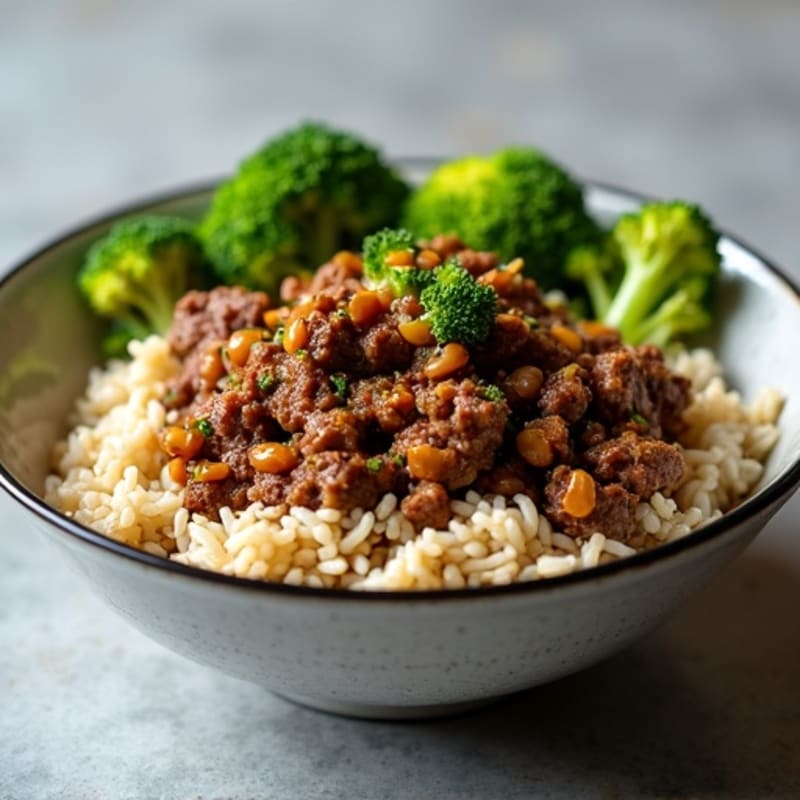 Ginger-Garlic Beef and Broccoli Rice Bowl