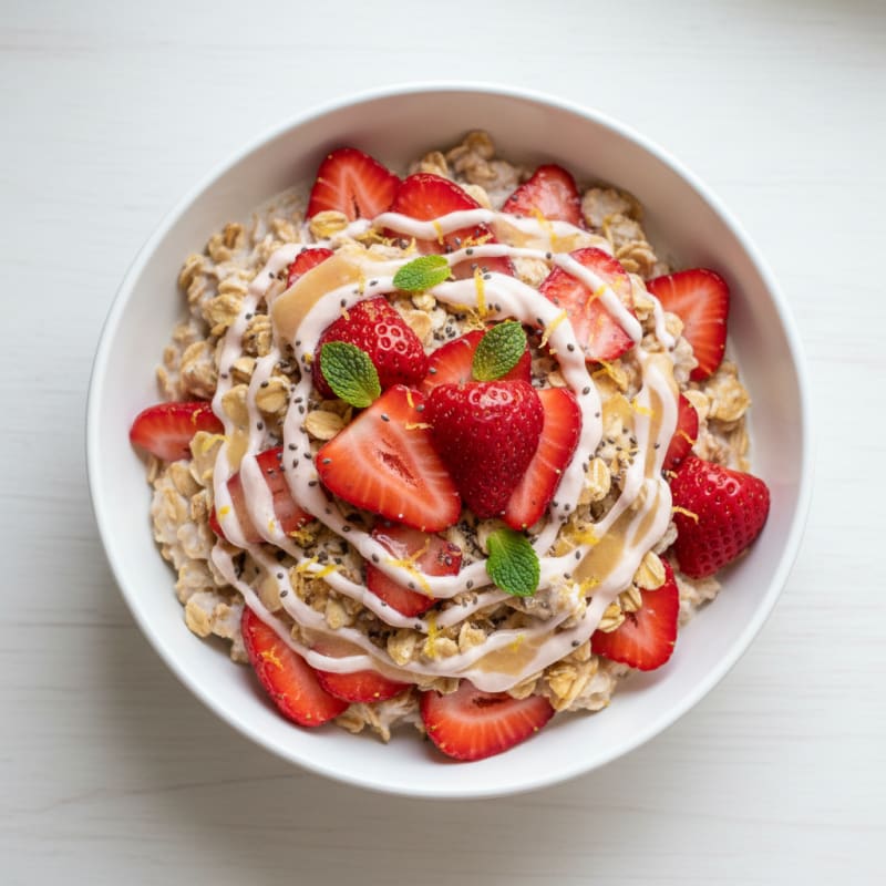 Creamy Strawberry Shortcake Overnight Oats